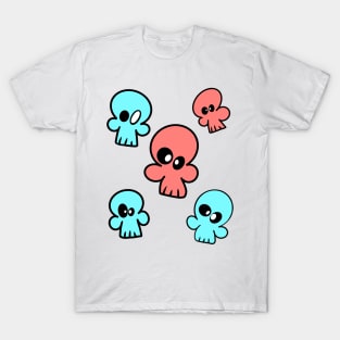 Skulls blue n pink T-Shirt